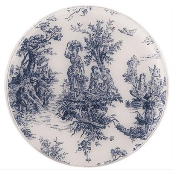 Andreas Andreas TRT-167 10 in. Toile Blue Round Silicone Trivet - Pack of 3 TRT-167